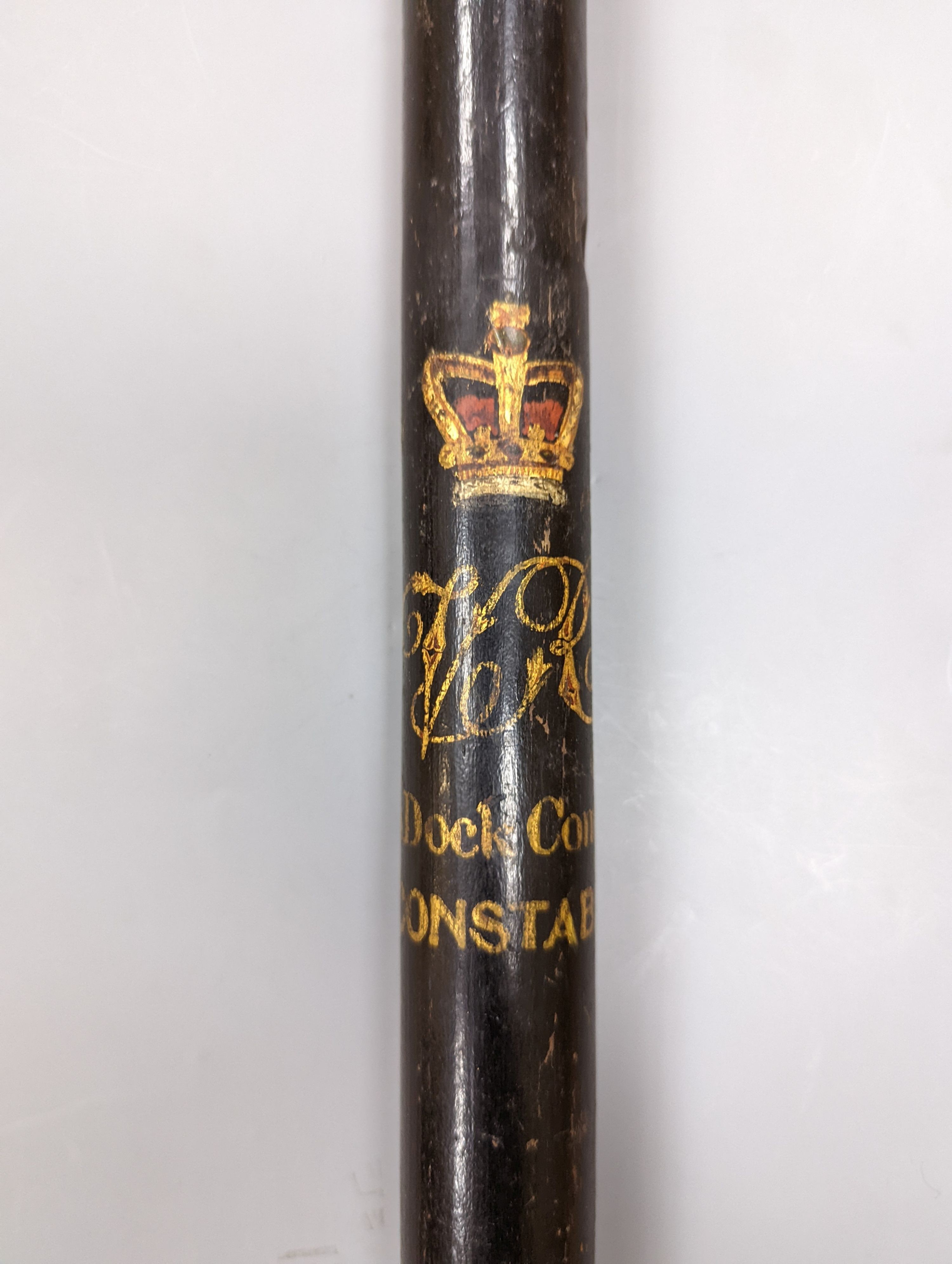 A Victorian Leith Dock Commission Constables staff or truncheon, 64cm long